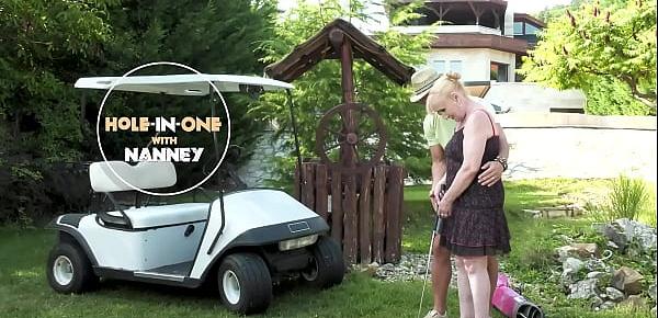  Mature blonde Nanney is fucked by that golf instructor